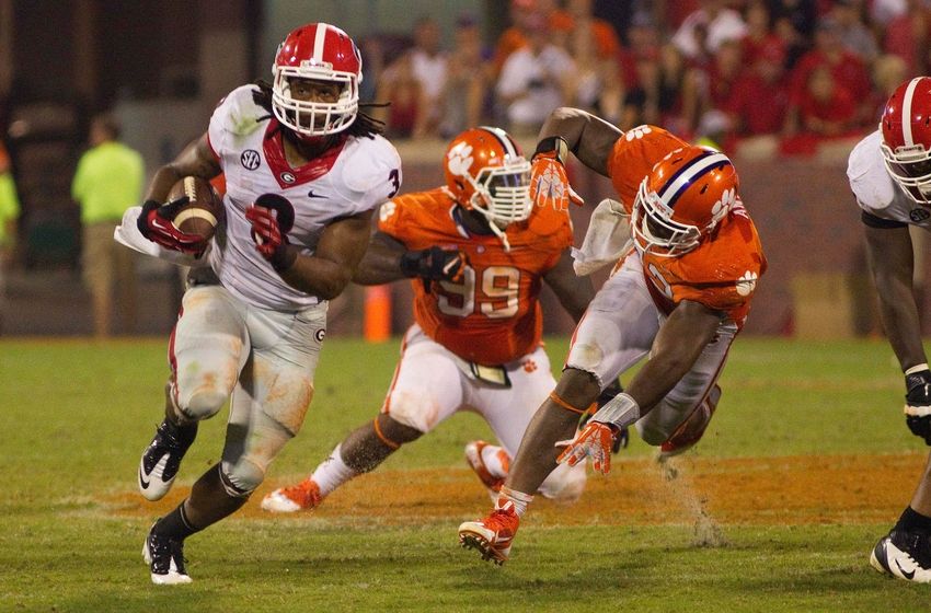 Todd Gurley against Clemson in 2013. Todd Gurley against Clemson in 2013.