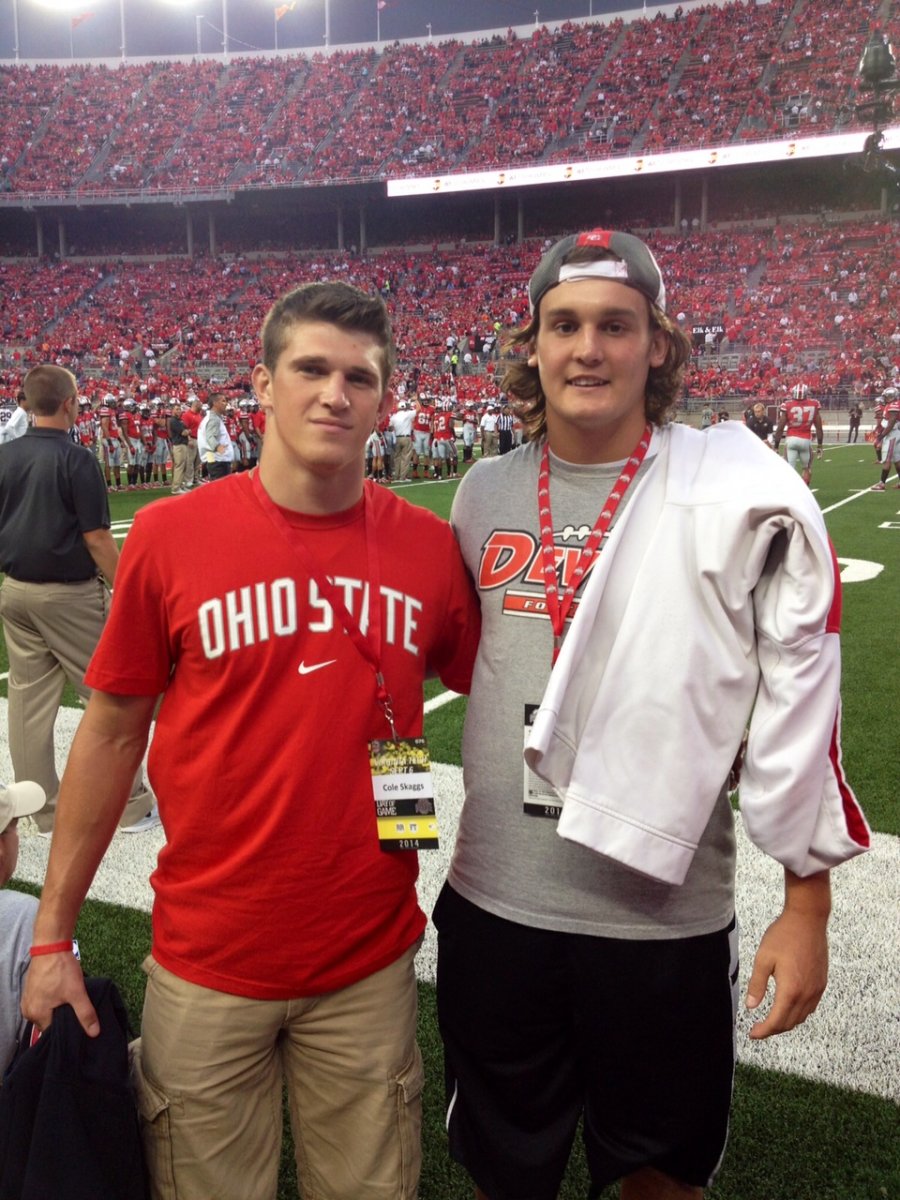 Brendan Ferns (left) and teammate Cole Skaggs (right)