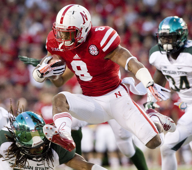 Ameer Abdullah against Michigan State in 2013. Ameer Abdullah against Michigan State in 2013.
