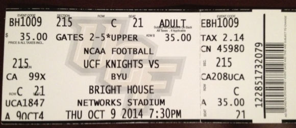 My golden ticket to Thursday night football.