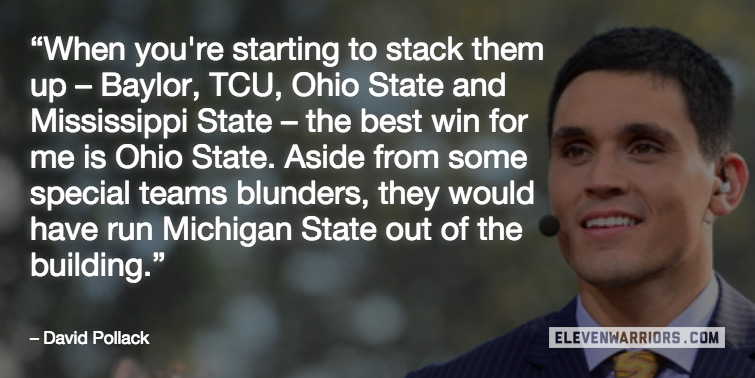 ESPN's David Pollack raved about the Buckeyes tuesday night.
