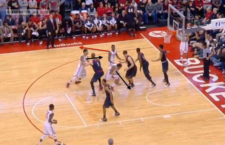 OSU inbounds stack breaks up OSU inbounds stack breaks up