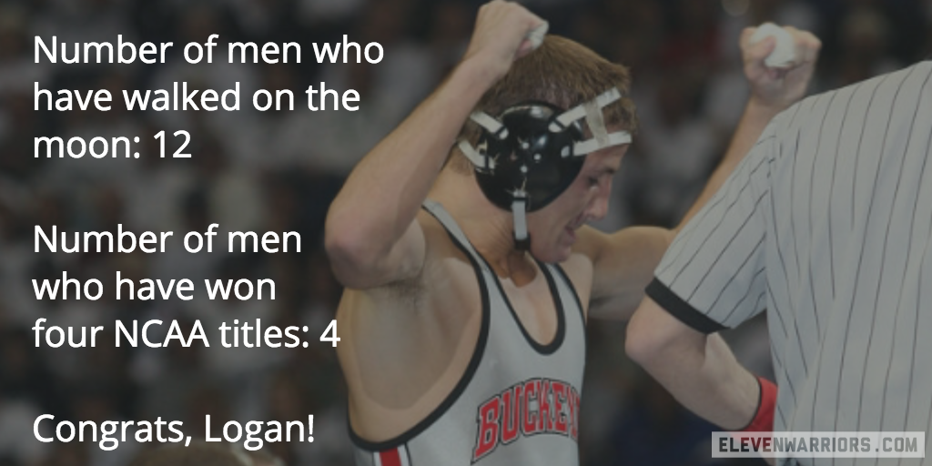 Logan Stieber captured his fourth national championship Saturday night, joining exclusive company.