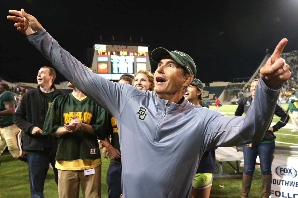 art briles celebrating a 77-point win over a rotary club from plano art briles celebrating a 77-point win over a rotary club from plano
