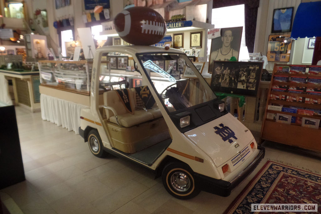 Holtz' Notre Dame golf cart