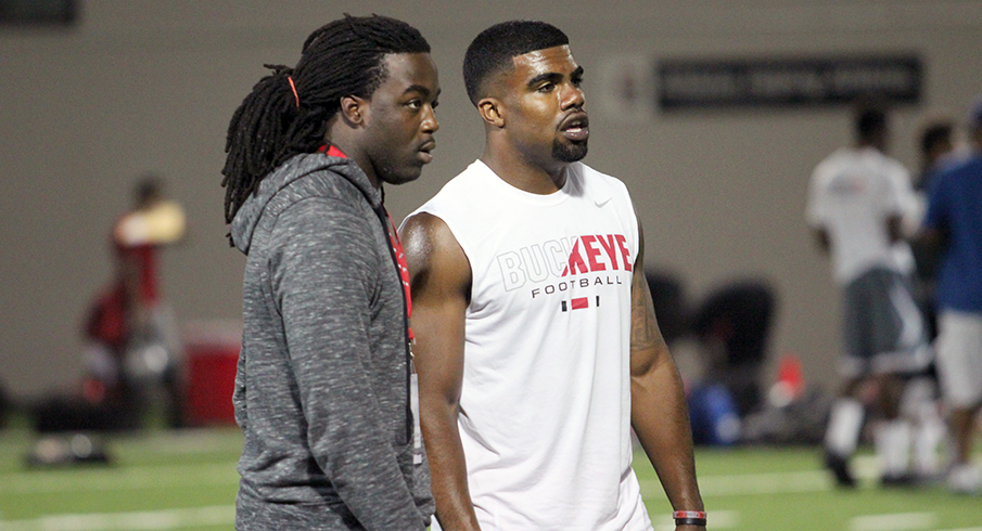 Kareem Walker and Ezekiel Elliott in June at Ohio State