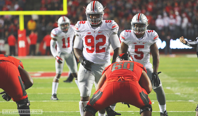 Adolphus Washington lines up against Rutgers.