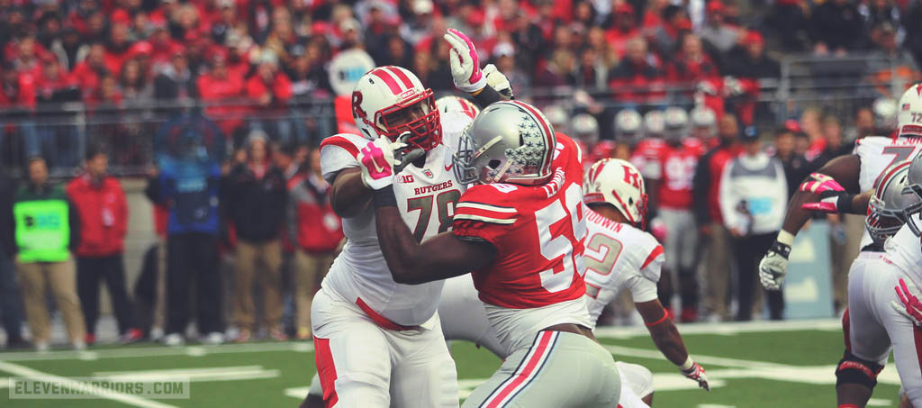 Tyquan Lewis battles against Rutgers during the 2014 season.