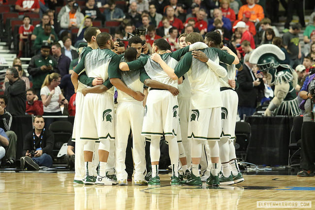 Michigan State huddles last season