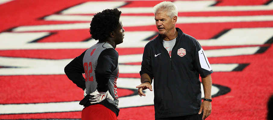 Kerry Coombs with defensive back commit Marcus Williamson.