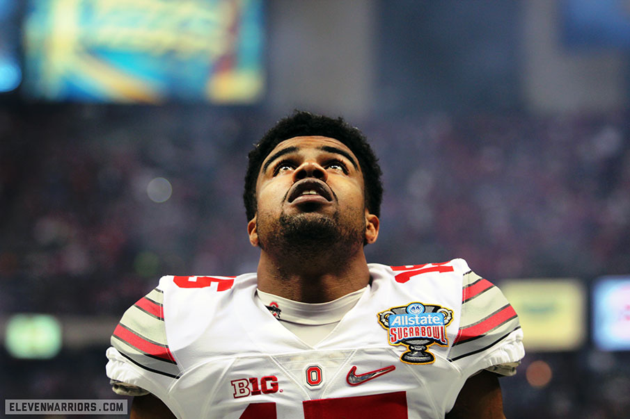 Ezekiel Elliott pregame against Alabama.