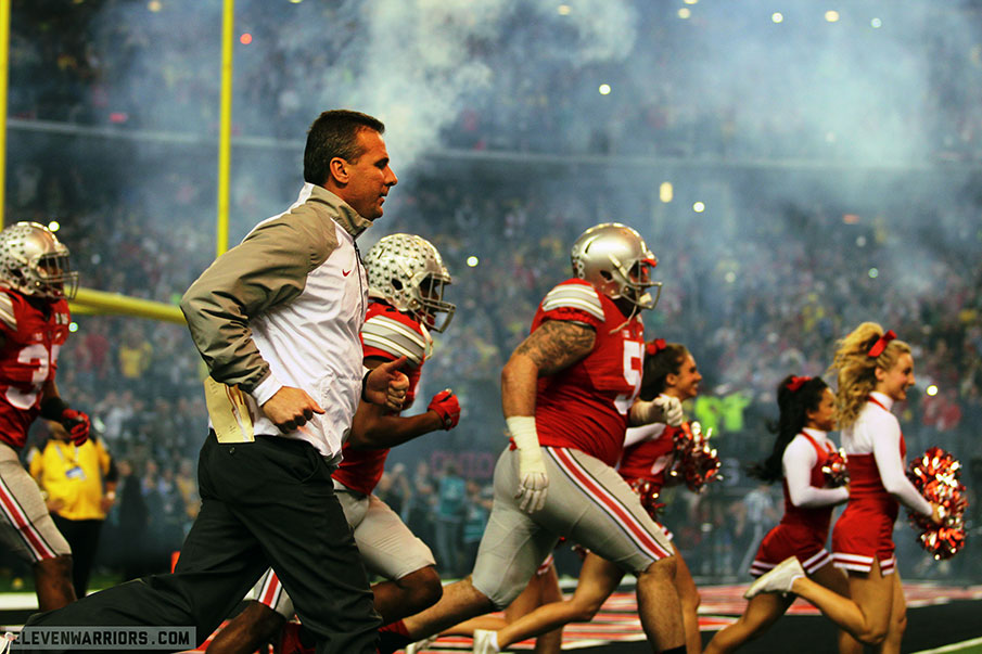 Urban Meyer and the Buckeyes take the field against Oregon.