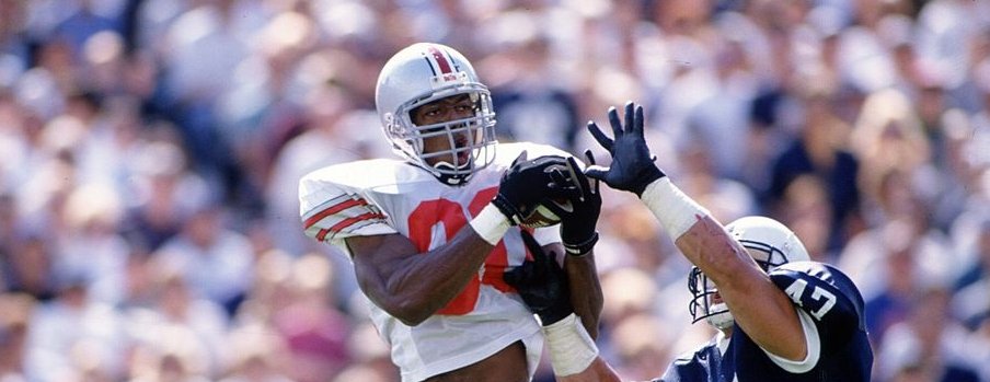 Dudley blew up for Ohio State in 1995 with 37 receptions for 575 yards and seven touchdowns.