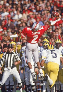 Cris Carter finished 6th in the B1G with 648 receiving yards in 1984. 