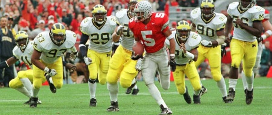 Wiley opened the scoring in OSU's win over Michigan in 1998 with a 53-yard jaunt to paydirt. 