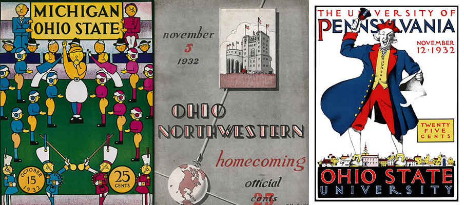 Game programs from Ohio State's 1932 football season.