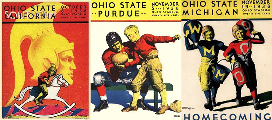 Football game programs from Ohio State's 1938 season.