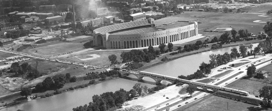 The Freedom Train passes by Ohio Stadium in 1948