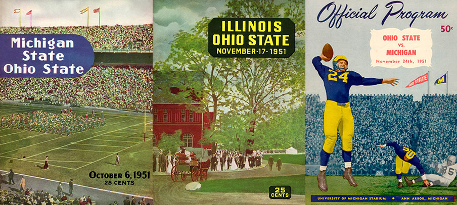 Football programs from Ohio State's 1951 season.