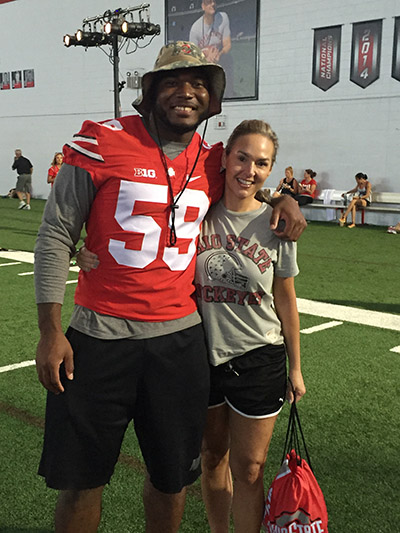 The author, with Ohio State DE Tyquan Lewis