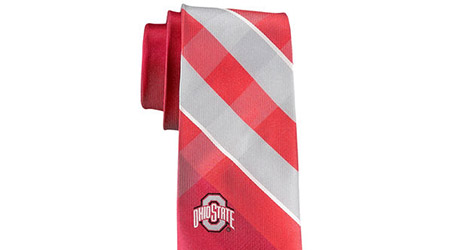 Ohio State Buckeyes Woven Poly Grid Tie