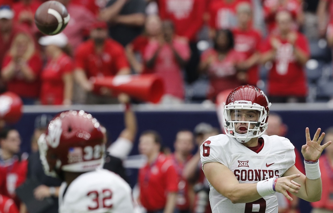 Perine and Mayfield via Thomas B. Shea-USA TODAY Sports