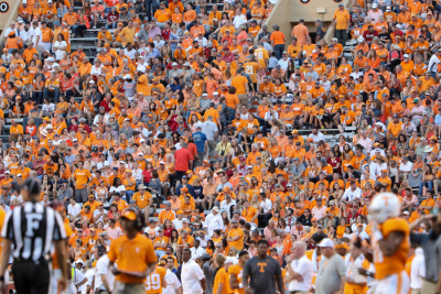 Oct 15, 2016; Knoxville, TN, USA; Tennessee Volunteers fans leaving during the second half against the Alabama Crimson Tide at Neyland Stadium. Mandatory Credit: Randy Sartin-USA TODAY Sports