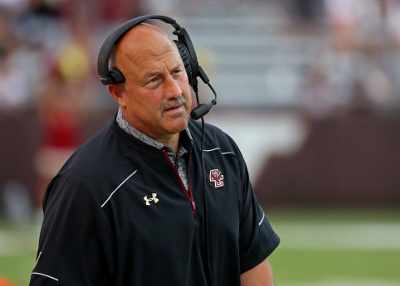 Sep 17, 2016; Blacksburg, VA, USA; Boston College Eagles head coach Steve Addazio during the third quarter against the Virginia Tech Hokies at Lane Stadium. Mandatory Credit: Peter Casey-USA TODAY Sports Sep 17, 2016; Blacksburg, VA, USA; Boston College Eagles head coach Steve Addazio during the third quarter against the Virginia Tech Hokies at Lane Stadium. Mandatory Credit: Peter Casey-USA TODAY Sports