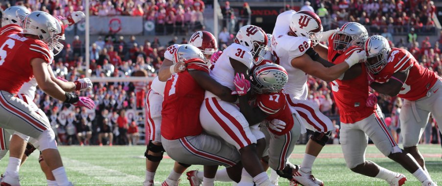 Jerome Baker was in the middle of the action all day with a career-high 11 tackles against Indiana.