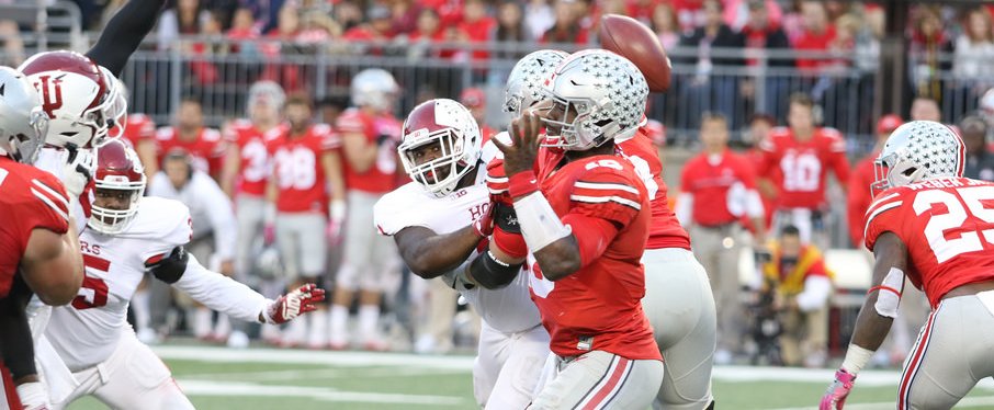 J.T. Barrett completed just 9 of 21 throws with a touchdown and a pick against Indiana.