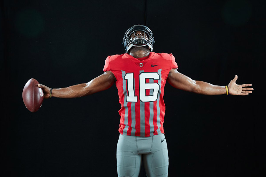 Ohio State's 1916 tribute uniforms featuring J.T. Barrett Ohio State's 1916 tribute uniforms featuring J.T. Barrett
