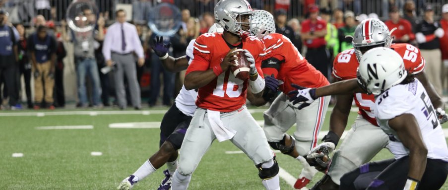 J.T. Barrett was sacked just once against Northwestern after going down six times a week ago at Penn State.