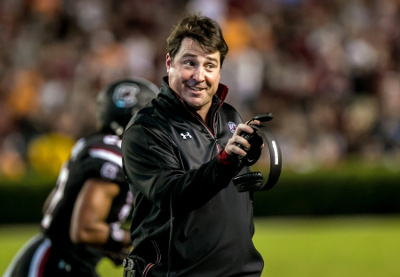 Oct 29, 2016; Columbia, SC, USA; South Carolina Gamecocks head coach Will Muschamp disputes an ejecting in the first quarter against the Tennessee Volunteers at Williams-Brice Stadium. Mandatory Credit: Jeff Blake-USA TODAY Sports Oct 29, 2016; Columbia, SC, USA; South Carolina Gamecocks head coach Will Muschamp disputes an ejecting in the first quarter against the Tennessee Volunteers at Williams-Brice Stadium. Mandatory Credit: Jeff Blake-USA TODAY Sports