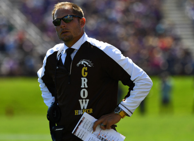 Sep 3, 2016; Evanston, IL, USA; Western Michigan Broncos head coach P. J. Fleck during the first quarter against the Northwestern Wildcats at Ryan Field. Mandatory Credit: Mike DiNovo-USA TODAY Sports