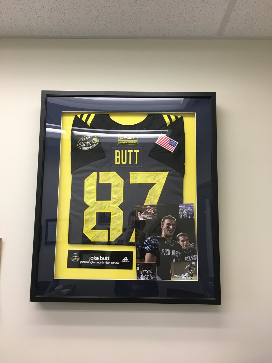Jake Butt's Army All-American jersey