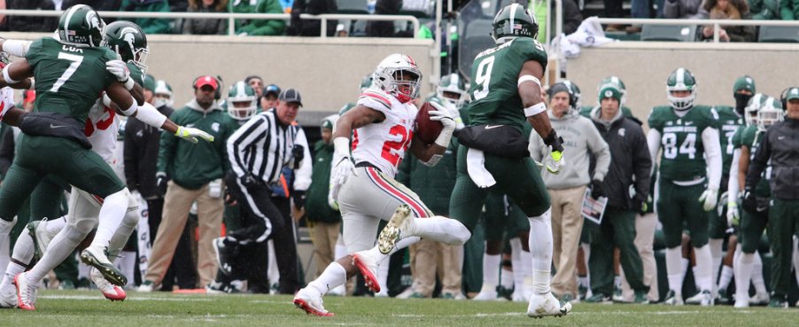 Mike Weber rushed for 111 yards on 14 carries marking the first time he eclipsed the 100-yard mark since October 1st against Rutgers.
