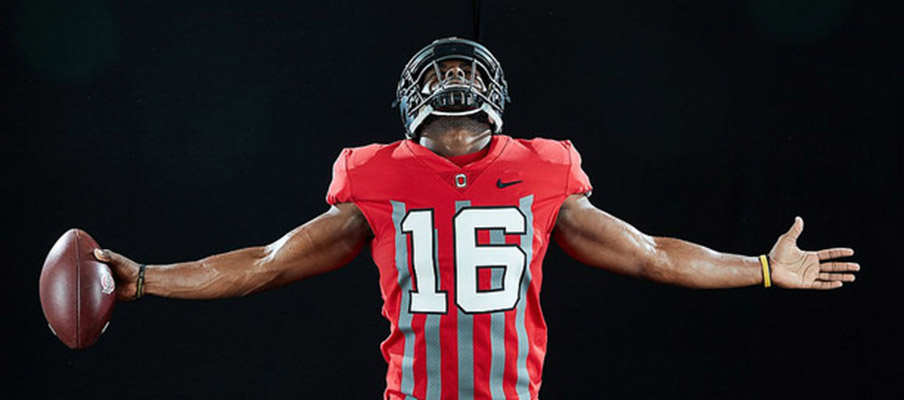 J.T. Barrett models the Chic Harley throwbacks.