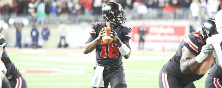 J.T. Barrett holds Ohio State's school-record with 178.7 passing yards per game over his career-to-date. J.T. Barrett holds Ohio State's school-record with 178.7 passing yards per game over his career-to-date.