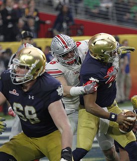 Ohio State had little trouble with Notre Dame last year in Phoenix. 