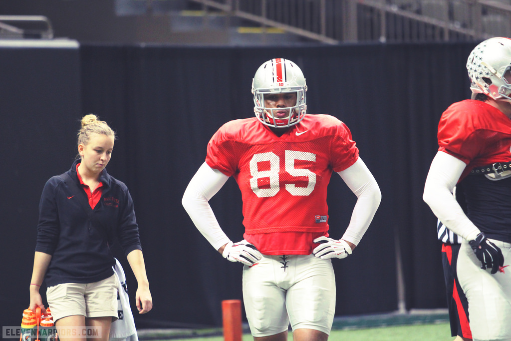 Marcus Baugh as a redshirt freshman in a Sugar Bowl practice in December 2014.