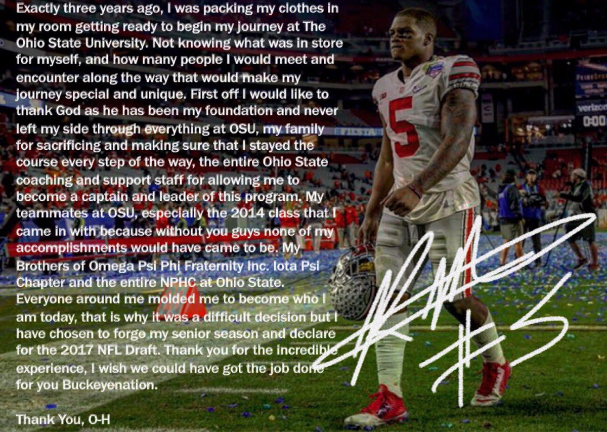 Raekwon McMillan declares for NFL Draft