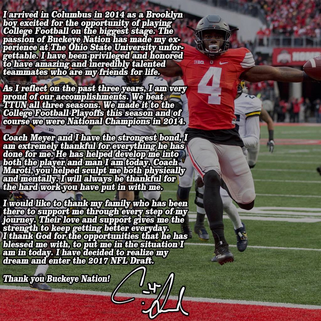 Curtis Samuel declares for the 2017 NFL Draft