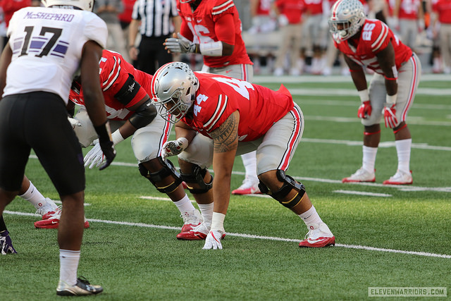 blocking tight end Branden Bowen