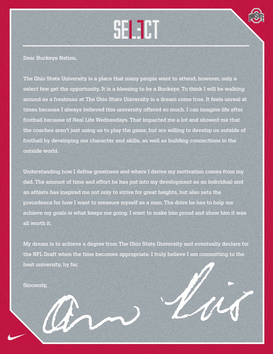 Riep's letter to Buckeye Nation