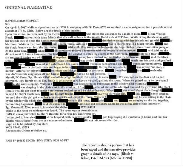 Gareon Conley police report Gareon Conley police report