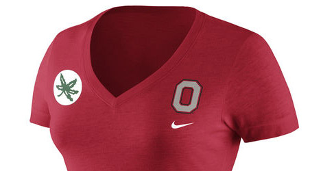 Nike Buckeye Leaf V-Neck Tee