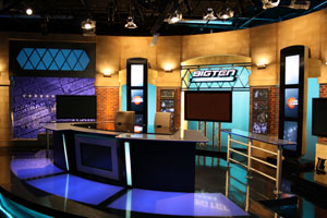 The anchor desk at the Big Ten Network