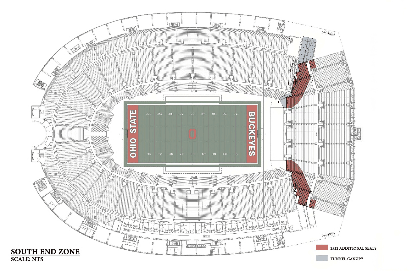 First Look Artist Rendering Of The 2 522 New Seats And Permanent Lights Going Into Ohio Stadium For 2017 Eleven Warriors