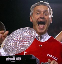 Jim Tressel celebrates bringing me the first national title of my lifetime.