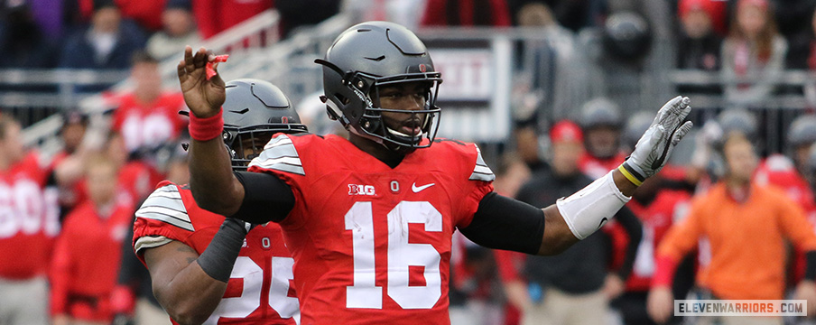 J.T. Barrett facing Michigan in 2016 J.T. Barrett facing Michigan in 2016